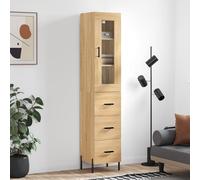 Berkfield Home Highboard Sonoma Oak 34.5x34x180 cm Engineered Wood in Brown Berkfield Home Brown 34.5x34x180 cm