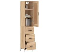 Berkfield Home Highboard Sonoma Oak 34.5x34x180 cm Engineered Wood in Light Brown Berkfield Home Light Brown 34.5x34x180 cm