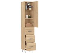 Berkfield Home Highboard Sonoma Oak 34.5x34x180 cm Engineered Wood in Light Tan Berkfield Home Light Tan 34.5x34x180 cm