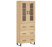 Berkfield Home Highboard Sonoma Oak 69.5x34x180 cm Engineered Wood in Light Brown Berkfield Home Light Brown 69.5x34x180 cm