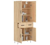 Berkfield Home Highboard Sonoma Oak 69.5x34x180 cm Engineered Wood in Light Brown Berkfield Home Light Brown 69.5x34x180 cm