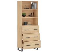 Berkfield Home Highboard Sonoma Oak 69.5x34x180 cm Engineered Wood in Light Brown Berkfield Home Light Brown 69.5x34x180 cm