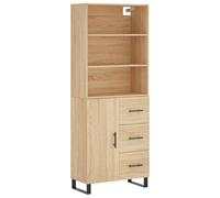 Berkfield Home Highboard Sonoma Oak 69.5x34x180 cm Engineered Wood in Light Brown Berkfield Home Light Brown 69.5x34x180 cm