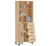 Berkfield Home Highboard Sonoma Oak 69.5x34x180 cm Engineered Wood in Light Brown Berkfield Home Light Brown 69.5x34x180 cm