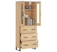 Berkfield Home Highboard Sonoma Oak 69.5x34x180 cm Engineered Wood in Light Brown Berkfield Home Light Brown 69.5x34x180 cm