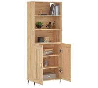Berkfield Home Highboard Sonoma Oak 69.5x34x180 cm Engineered Wood in Light Brown Berkfield Home Light Brown 69.5x34x180 cm