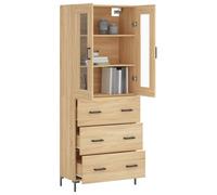 Berkfield Home Highboard Sonoma Oak 69.5x34x180 cm Engineered Wood in Light Tan Berkfield Home Light Tan 69.5x34x180 cm