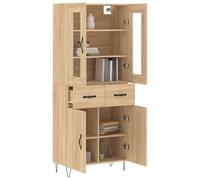 Berkfield Home Highboard Sonoma Oak 69.5x34x180 cm Engineered Wood in Light Tan Berkfield Home Light Tan 69.5x34x180 cm