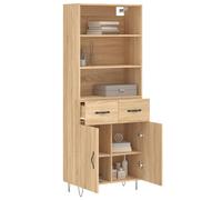 Berkfield Home Highboard Sonoma Oak 69.5x34x180 cm Engineered Wood in Light Tan Berkfield Home Light Tan 69.5x34x180 cm