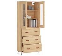 Berkfield Home Highboard Sonoma Oak 69.5x34x180 cm Engineered Wood in Light Tan Berkfield Home Light Tan 69.5x34x180 cm