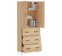 Berkfield Home Highboard Sonoma Oak 69.5x34x180 cm Engineered Wood in Light Tan Berkfield Home Light Tan 69.5x34x180 cm