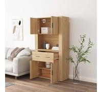 Berkfield Home Highboard Sonoma Oak Engineered Wood in Light Tan Berkfield Home Light Tan