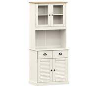 Berkfield Home Highboard VIGO White 78x40x175 cm Solid Wood Pine | Size: 78 x 40 x 175 cm Berkfield Home White 78 x 40 x 175 cm