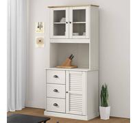 Berkfield Home Highboard VIGO White 78x40x175 cm Solid Wood Pine | Size: 78 x 40 x 175 cm Berkfield Home White 78 x 40 x 175 cm