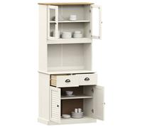 Berkfield Home Highboard VIGO White 78x40x175 cm Solid Wood Pine | Size: 78 x 40 x 175 cm Berkfield Home White 78 x 40 x 175 cm