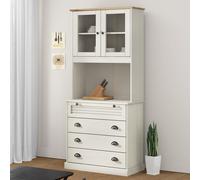 Berkfield Home Highboard VIGO White 80x40x176 cm Solid Wood Pine | Size: 80 x 40 x 176 cm Berkfield Home White 80 x 40 x 176 cm