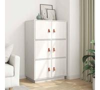 Berkfield Home Highboard White 67x40x108.5 cm Solid Wood Pine Berkfield Home White 67x40x108.5 cm