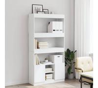 Berkfield Home Highboard¬†White 92x33x180 cm Engineered Wood in White | Size: 92 x 33 x 180 cm Berkfield Home White 92 x 33 x 180 cm