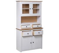 Berkfield Home Highboard White 93x40.5x180 cm Solid Pine Panama Range Berkfield Home White 93x40.5x180 cm