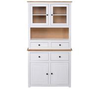 Berkfield Home Highboard White 93x40.5x180 cm Solid Pine Panama Range Berkfield Home White 93x40.5x180 cm