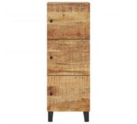 Berkfield Home Highboard with 3 Doors 40x33x110 cm Solid Wood Mango&Iron in Brown | Size: 40 x 33 x 110 cm Berkfield Home Brown 40 x 33 x 110 cm