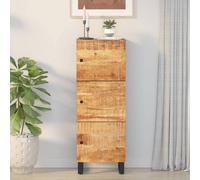 Berkfield Home Highboard with 3 Doors 40x33x110 cm Solid Wood Mango&Iron in Brown | Size: 40 x 33 x 110 cm Berkfield Home Brown 40 x 33 x 110 cm