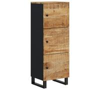 Berkfield Home Highboard with 3 Doors 40x33x110 cm Solid Wood Mango&Iron in Brown | Size: 40 x 33 x 110 cm Berkfield Home Brown 40 x 33 x 110 cm