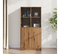 Berkfield Home Highboard with Doors Artisian Oak 68x37x142 cm Engineered Wood in Brown | Size: 68 x 37 x 142 cm Berkfield Home Brown 68 x 37 x 142 cm