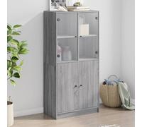 Berkfield Home Highboard with Doors Grey Sonoma 68x37x142 cm Engineered Wood | Size: 68 x 37 x 142 cm Berkfield Home Grey 68 x 37 x 142 cm