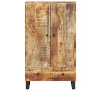 Berkfield Home Highboard with Drawer 60x33x100 cm Solid Wood Mango&Iron in Brown | Size: 60 x 33 x 100 cm Berkfield Home Brown 60 x 33 x 100 cm