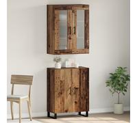 Berkfield Home Highboard with Shelf Wall-mounted with Storage with Door Old wood Medium Engineered wood in Brown Berkfield Home Brown