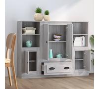 Berkfield Home Highboards 3 pcs Grey Sonoma Engineered Wood Berkfield Home Grey