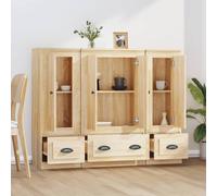 Berkfield Home Highboards 3 pcs Sonoma Oak Engineered Wood in Light Oak Berkfield Home Light Oak