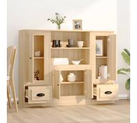 Berkfield Home Highboards 3 pcs Sonoma Oak Engineered Wood in Light Tan Berkfield Home Light Tan