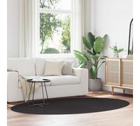 Berkfield Home HUARTE' Black Oval Rug 160x230 cm | Size: Medium Berkfield Home Black Medium