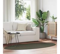 Berkfield Home HUARTE' Forest Green Oval Rug 100x200 cm | Size: Medium Berkfield Home Green Medium
