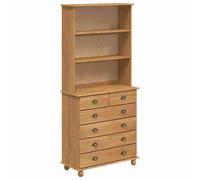 Berkfield Home Hutch ‚ÄúASKIM‚Äù Honey Brown 91x40x199.5 cm Solid Wood Pine Berkfield Home Brown 91x40x199.5 cm