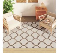 Berkfield Home Indoor & Outdoor Rug Short Pile Multicolour 190x300 cm Anti Slip in Cream | Size: Medium Berkfield Home Cream Medium