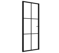 Berkfield Home Interior Door ESG Glass & Aluminium 76x201.5 cm Black Berkfield Home Black 76x201.5 cm