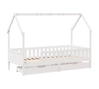 Berkfield Home Kids Bed Frame with Drawers without Mattress 80x200 cm Solid Wood in White Berkfield Home White 80x200 cm