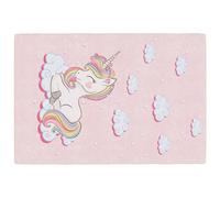 Berkfield Home Kids' Rug Pink 160x230 cm Unicorn Washable Anti Slip | Size: 100 cm diameter Berkfield Home Pink 100 cm diameter