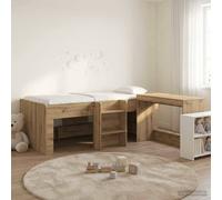 Berkfield Home Kids'High Bed Frame with Desk 2 pcs Artisan Oak in Brown Berkfield Home Brown