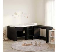 Berkfield Home Kids'High Bed Frame with Desk 2 pcs Black Oak Engineered Wood Berkfield Home Black
