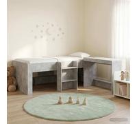 Berkfield Home Kids'High Bed Frame with Desk 2 pcs Concrete Grey Berkfield Home Grey