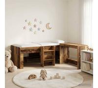 Berkfield Home Kids'High Bed Frame with Desk 2 pcs Old wood Engineered Wood in Brown Berkfield Home Brown