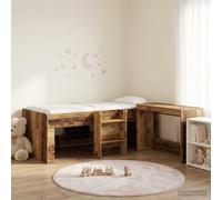 Berkfield Home Kids'High Bed Frame with Desk 2 pcs Old wood Engineered Wood in Brown Berkfield Home Brown
