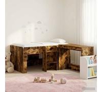 Berkfield Home Kids'High Bed Frame with Desk 2 pcs Smoked Oak Engineered Wood in Brown Berkfield Home Brown