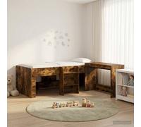 Berkfield Home Kids'High Bed Frame with Desk 2 pcs Smoked Oak Engineered Wood in Brown Berkfield Home Brown