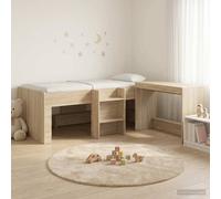 Berkfield Home Kids'High Bed Frame with Desk 2 pcs Sonoma Oak Engineered Wood in Brown Berkfield Home Brown
