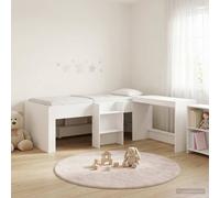 Berkfield Home Kids'High Bed Frame with Desk 2 pcs White Engineered Wood Berkfield Home White